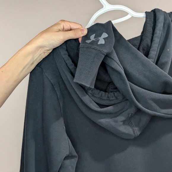 *3/$10* Under Armour Split Neck Hoodie Hooded Sweatshirt Black Size Small - Picture 3 of 3